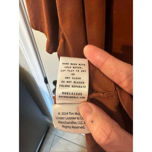 Daydreamer One Size Tim McGraw Country Cowboy Velvet Cotton Short Sleeve Top - Picture 8 of 8